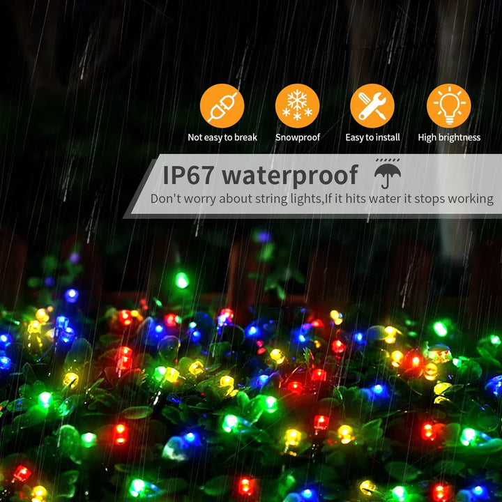 LuminaraX | 24V Outdoor LED Fairy Light Chain | 8 Lighting Modes | IP65 Waterproof | 10–100 m | For Garden, Home and Christmas Decorations