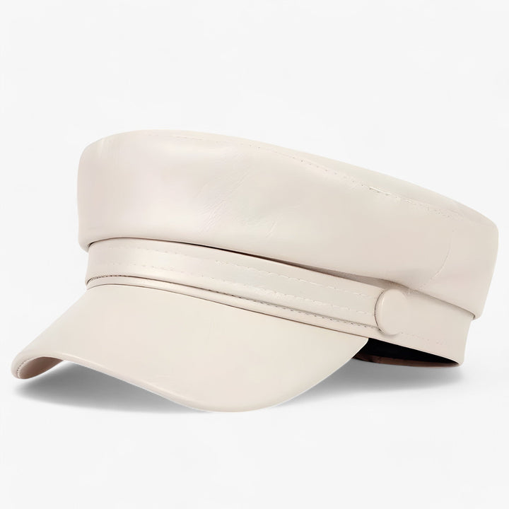 Octagonal Flat Cap for Women in PU Leather – Valence
