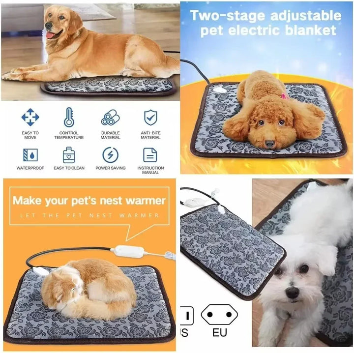 PawTherm Heating Mat for Pets | Temperature Control & Timer | Waterproof & Safe | For Dogs & Cats