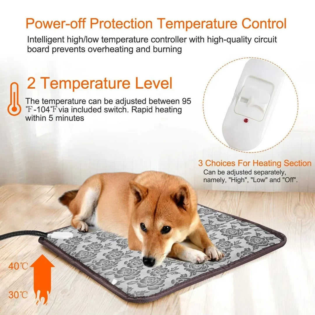 PawTherm Heating Mat for Pets | Temperature Control & Timer | Waterproof & Safe | For Dogs & Cats