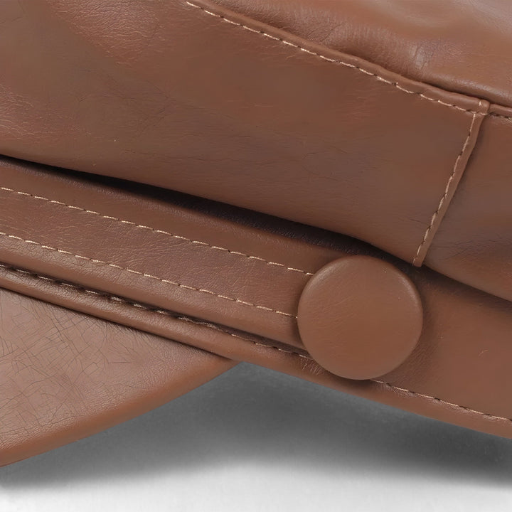 Octagonal Flat Cap for Women in PU Leather – Valence