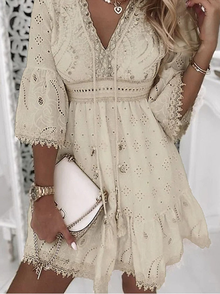 Elegant V-Neck Dress