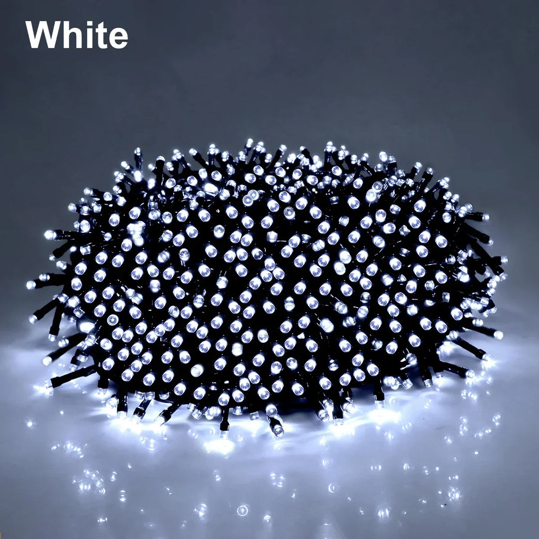 LuminaraX | LED-Lichterkette Außen 24V | 8 Beleuchtungsmodi | Wasserdicht IP65 | 10–100 m | Für Garten, Haus und Weihnachtsdekoration