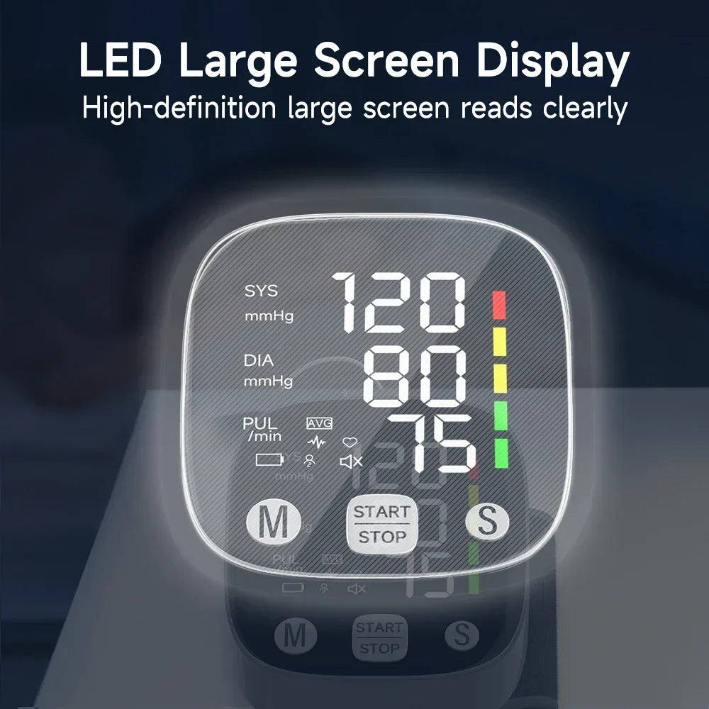 LED Wrist Blood Pressure Monitor with Voice Function – HeartGuard