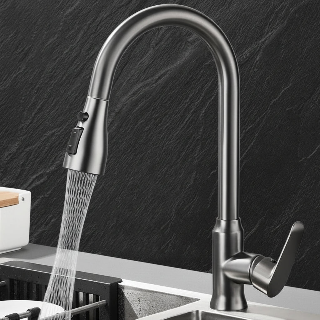 SWIVELUX – Elegant Kitchen Tap with Pull-Out Function and 360° Rotation