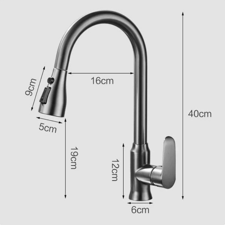 SWIVELUX – Elegant Kitchen Tap with Pull-Out Function and 360° Rotation