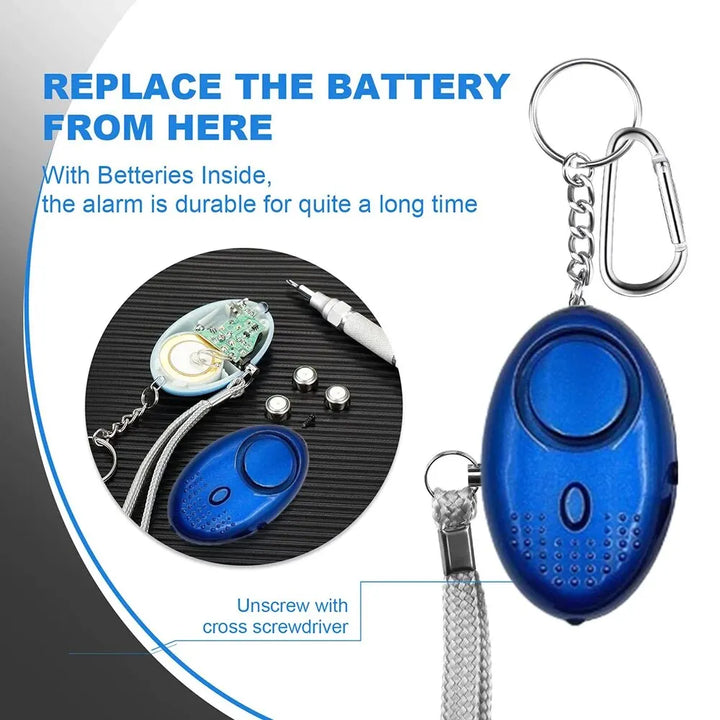 Personal Safety Alarm with LED Light (130 dB) – SafeSound
