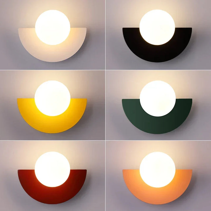 Modern LED Wall Lamp in Geometric Semicircle Style