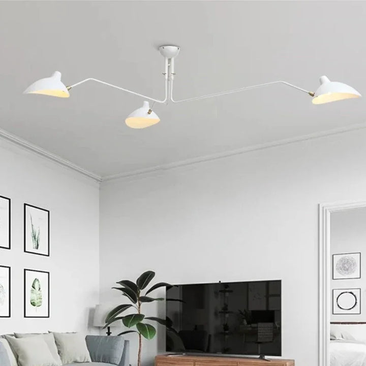 Schwarze Deckenlampe mit schwenkbaren Armen – modernes Design