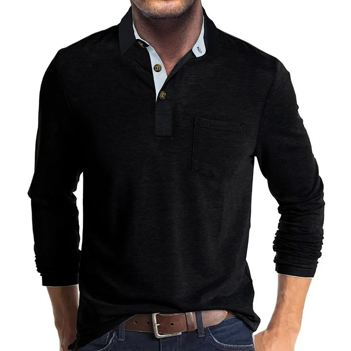 Men's Long-Sleeved Polo Shirt - Breathable & Versatile – Matteo