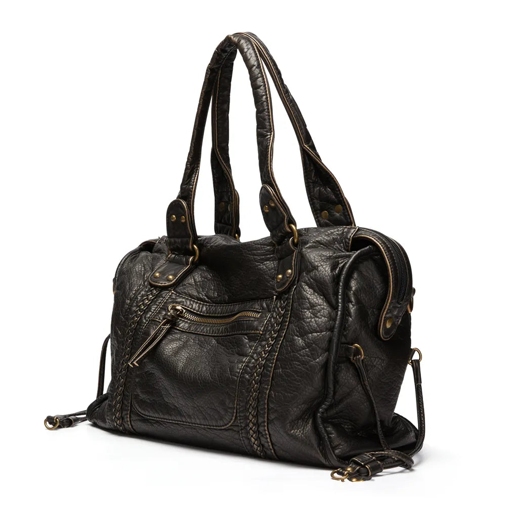 Black Élégance | Luxury Genuine Leather Handbag