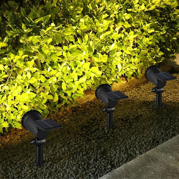 LED Garden Spotlight with Solar Panel and Dusk Sensor