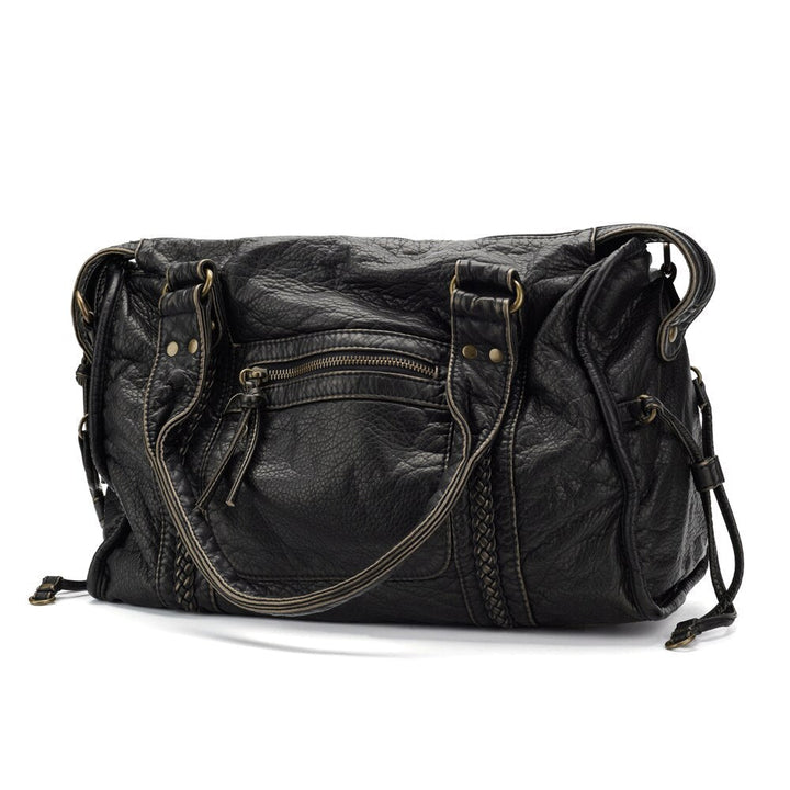 Black Élégance | Luxury Genuine Leather Handbag