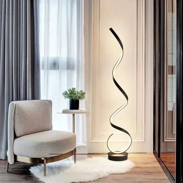 Istanbul Spiral LED Floor Lamp, Energy-Saving Lighting, Elegant Design
