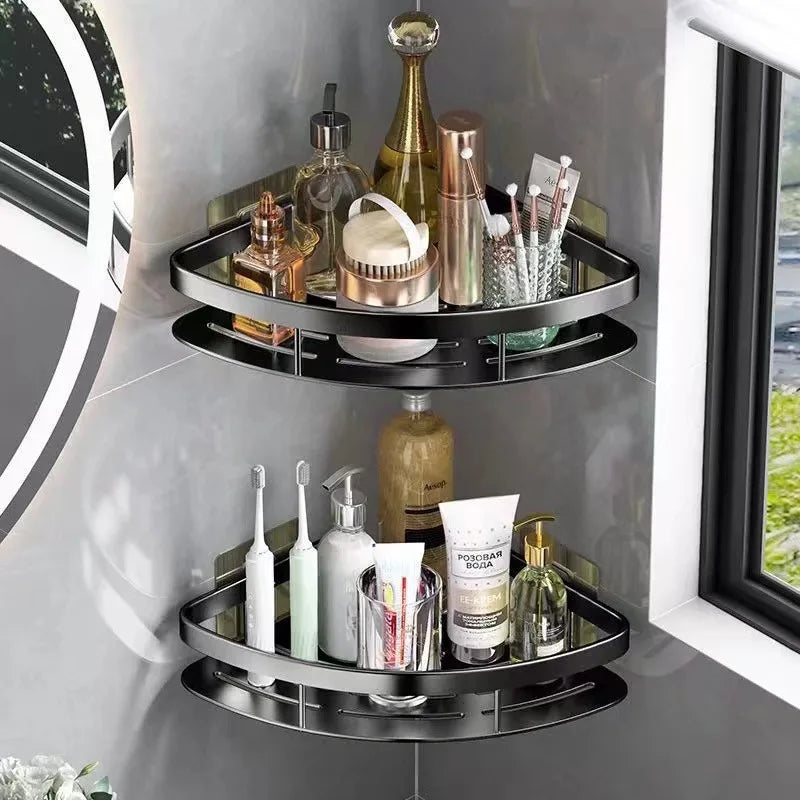 Aluminium Wall-Mounted Corner Shelf for Bathrooms - Cornerix