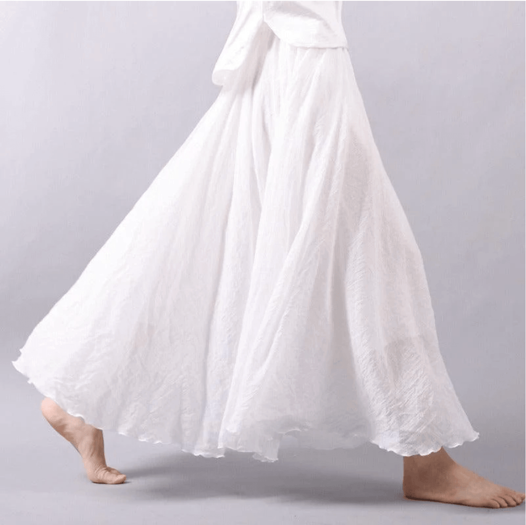Bohemian Linen Maxi Skirt
