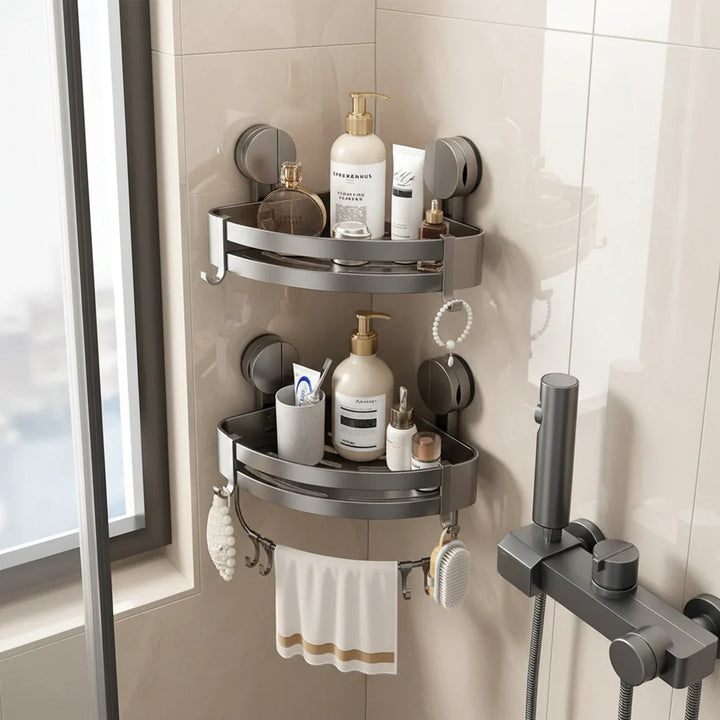 AquaGrip – Luxus Saugnapf-Badregal ohne Bohren