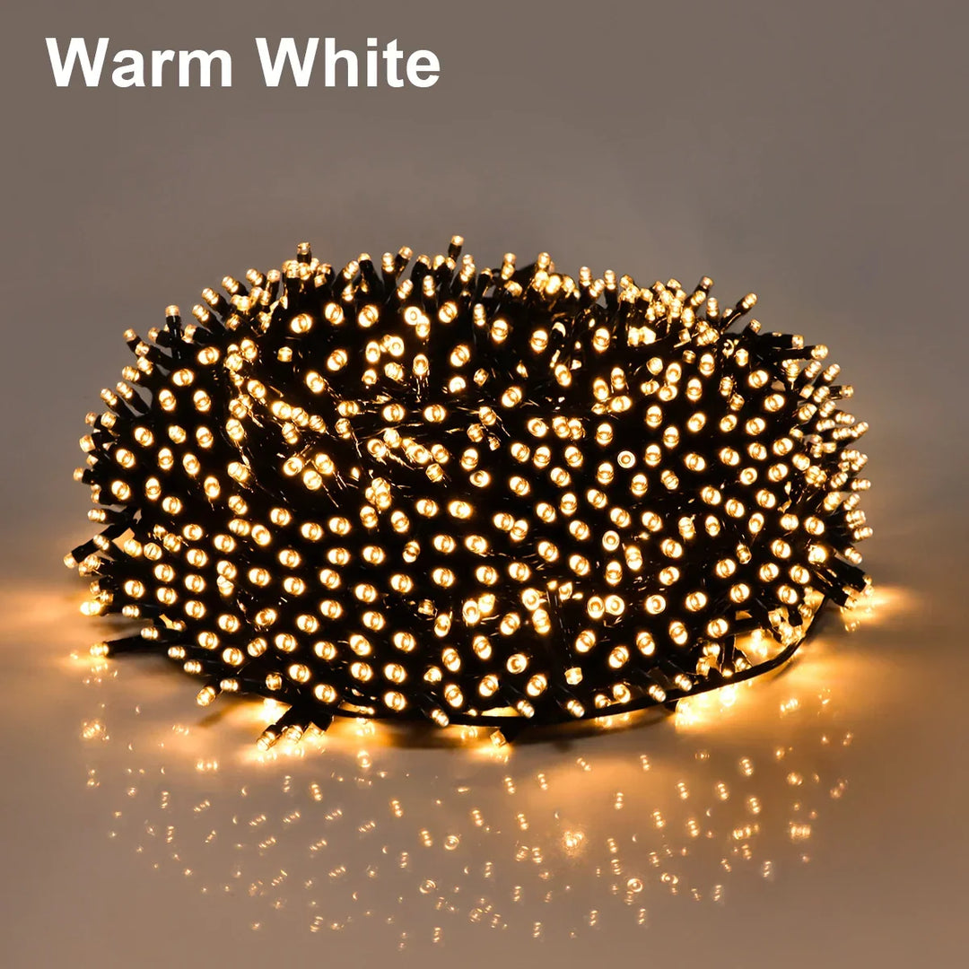 LuminaraX | 24V Outdoor LED Fairy Light Chain | 8 Lighting Modes | IP65 Waterproof | 10–100 m | For Garden, Home and Christmas Decorations