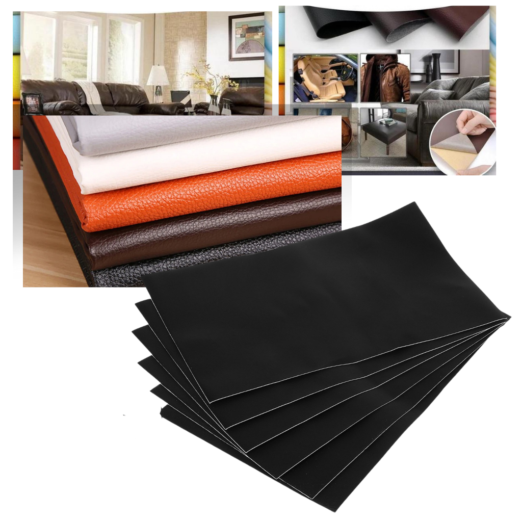 Self-adhesive leather repair patch in several colours