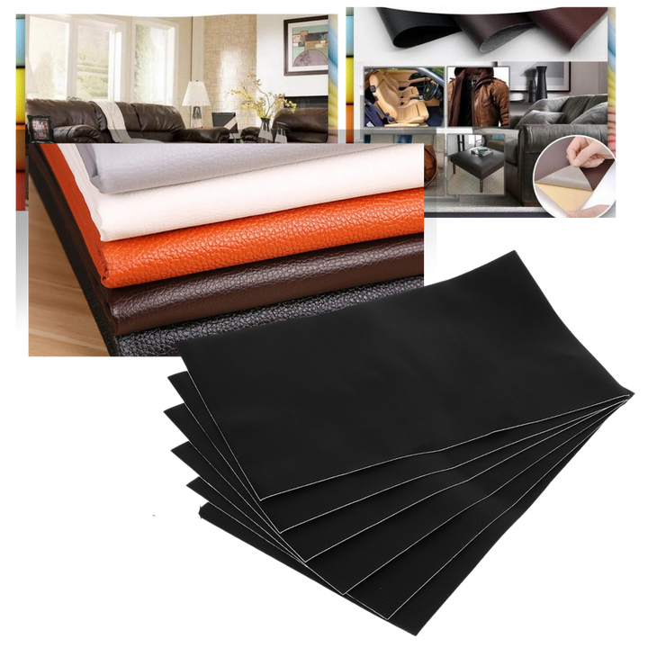 Self-adhesive leather repair patch in several colours
