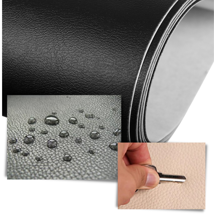 Self-adhesive leather repair patch in several colours