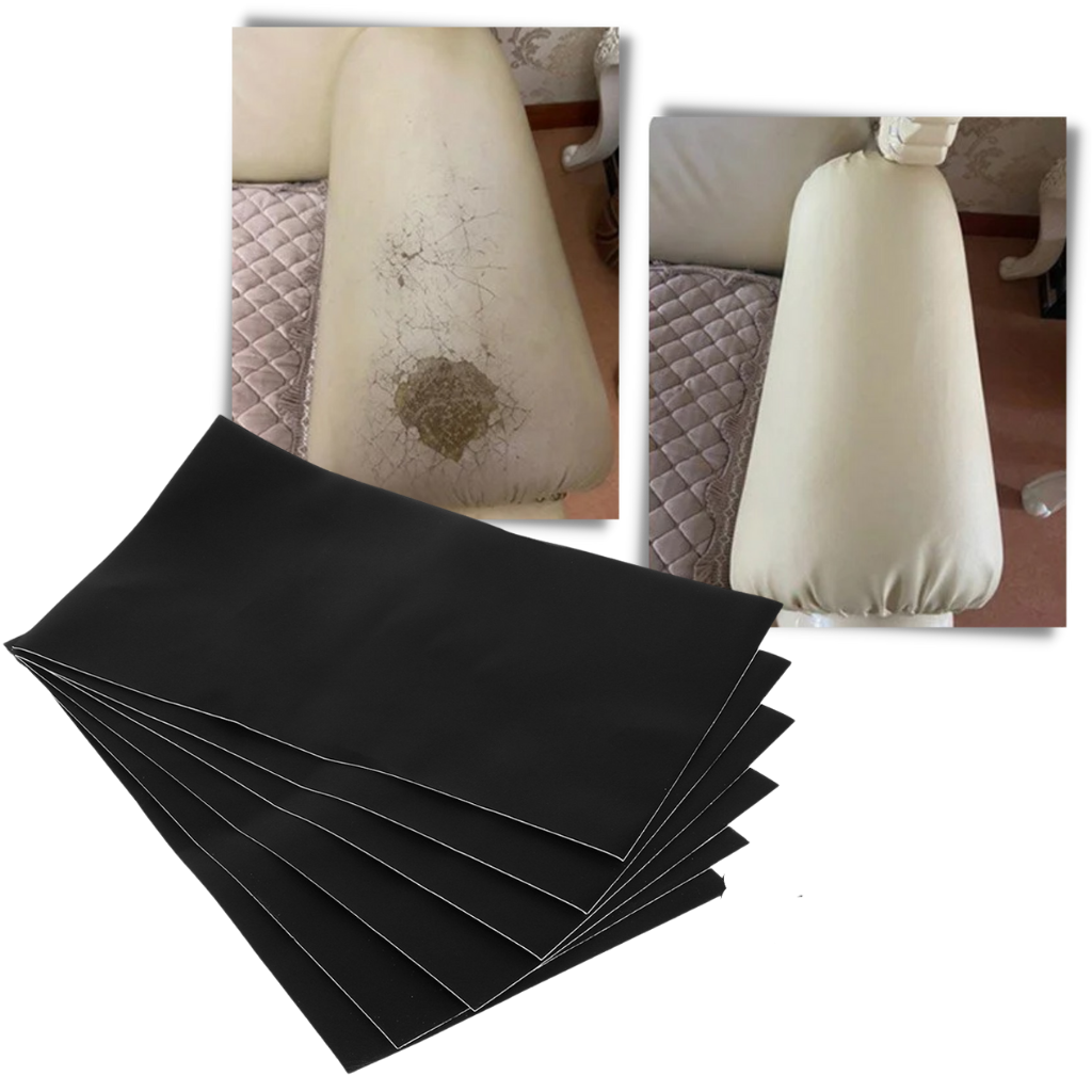 Self-adhesive leather repair patch in several colours