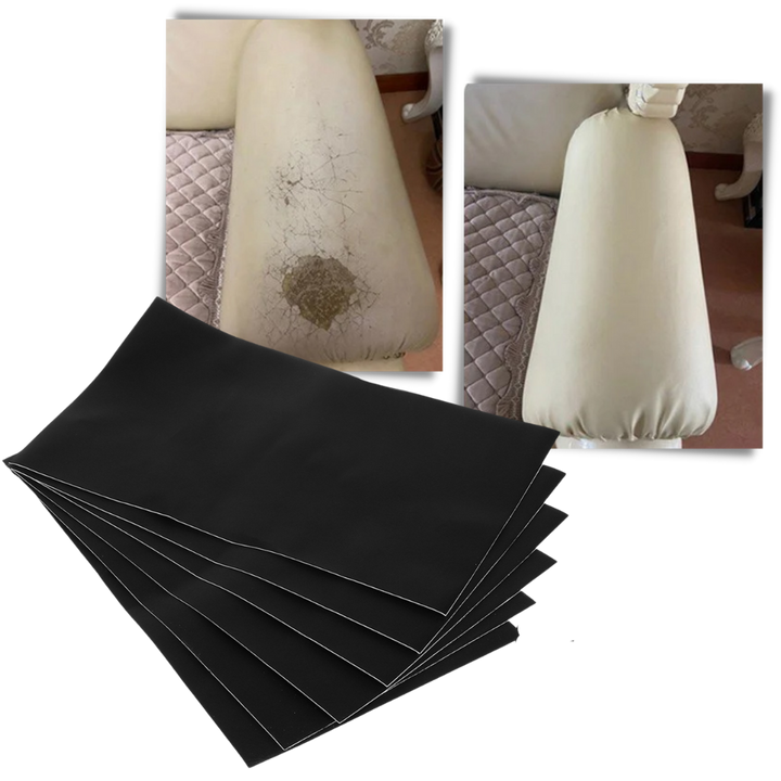 Self-adhesive leather repair patch in several colours