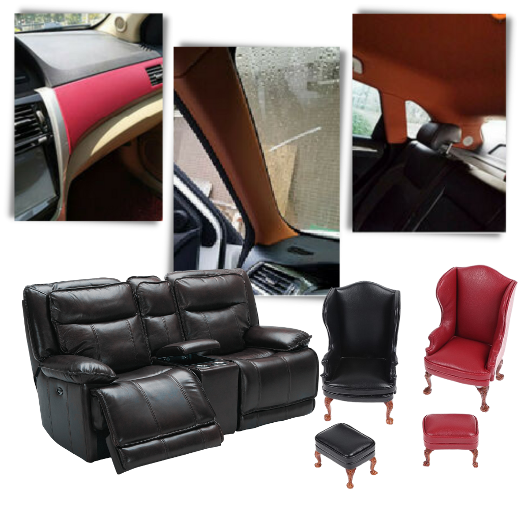 Self-adhesive leather repair patch in several colours