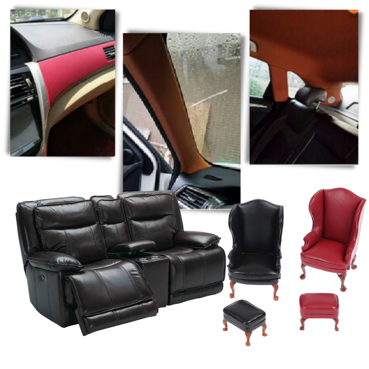 Self-adhesive leather repair patch in several colours