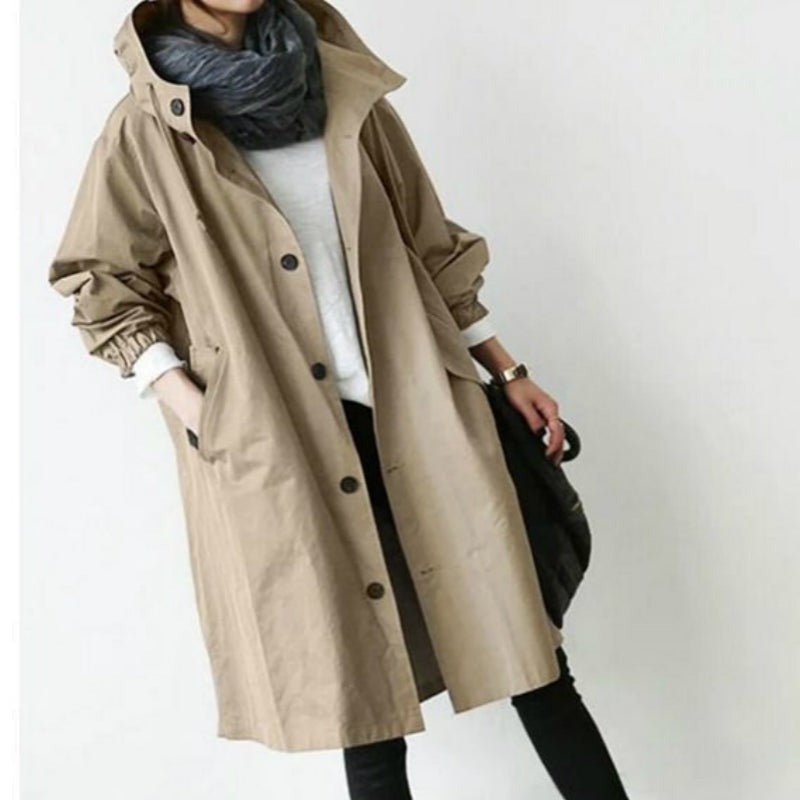 Women's Waterproof Trench Coat with Hood