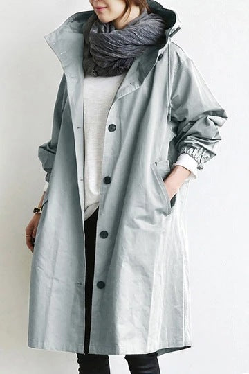 Women's Waterproof Trench Coat with Hood