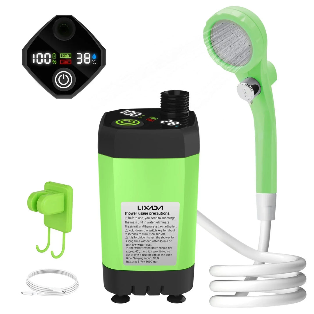 Portable Camping Shower Kit – With Digital Display and Adjustable Water Flow for Adventurers