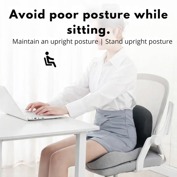 Chair Cushion | Ergonomic Memory Foam Cushion | Weight-Bearing & Non-Slip | ErgoComfort