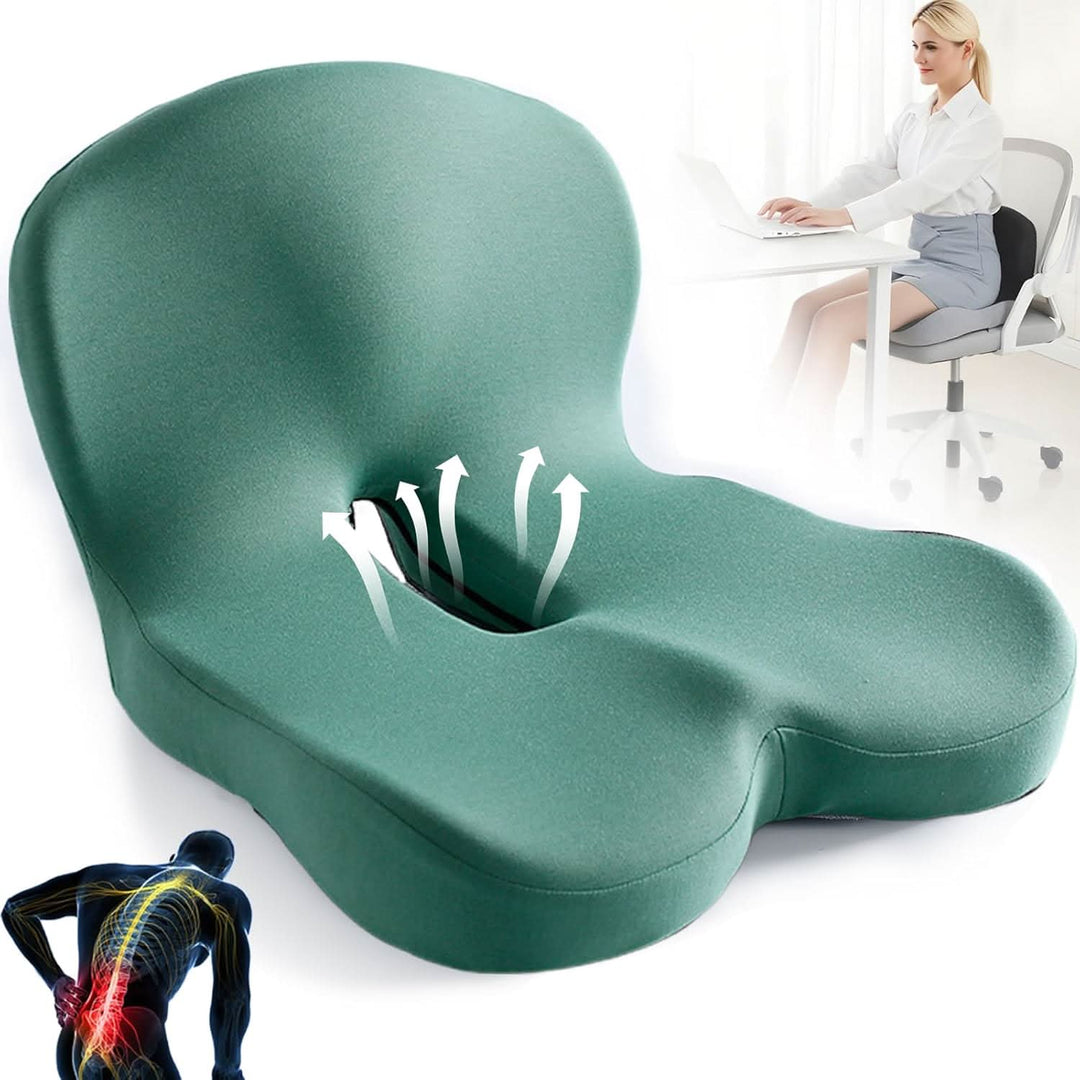 Chair Cushion | Ergonomic Memory Foam Cushion | Weight-Bearing & Non-Slip | ErgoComfort