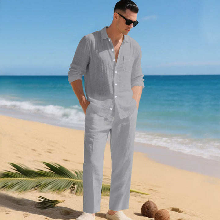 Men's 2-Piece Summer Set | Linen Shirt & Trousers