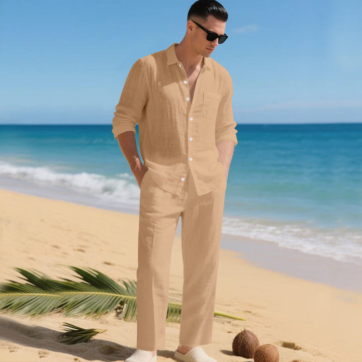Men's 2-Piece Summer Set | Linen Shirt & Trousers