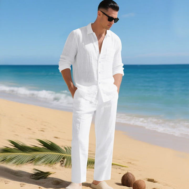 Men's 2-Piece Summer Set | Linen Shirt & Trousers