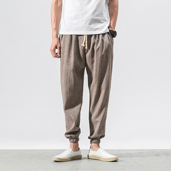 Men’s cottonmix-Linen Comfort Pants – Lightweight Everyday Wear