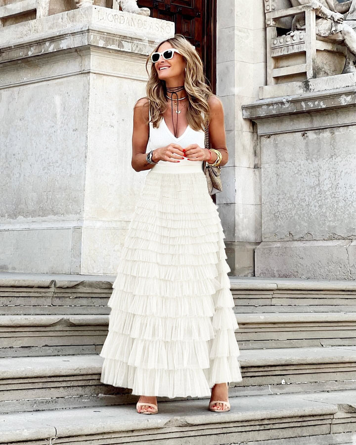 Tulle Maxi Skirt with Elastic Waistband – Mitch