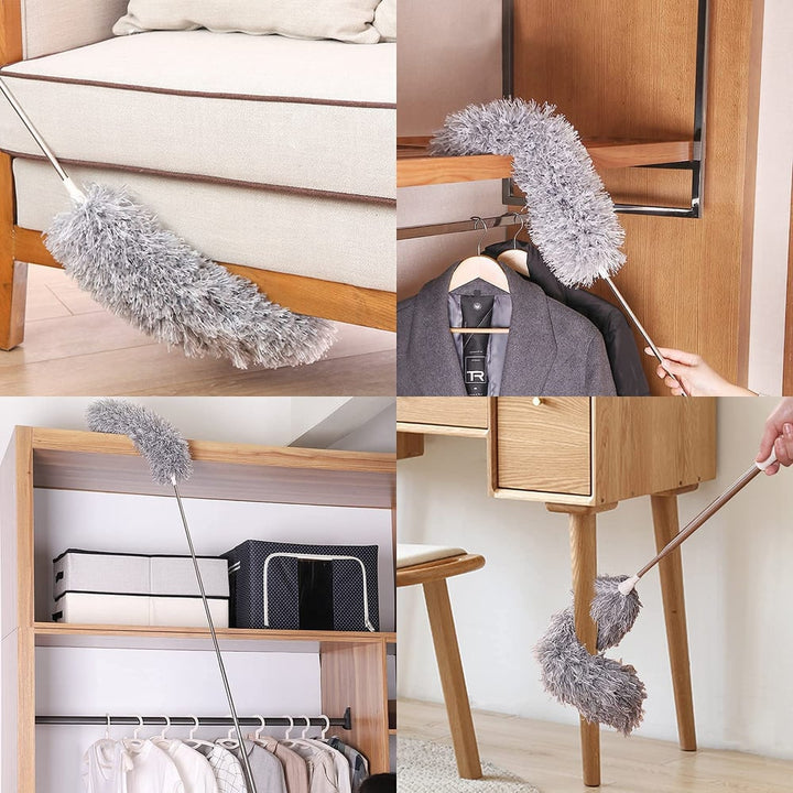Telescopic Microfibre Dust Mop | Extra Long Reach | Flexible Head | Washable | DustReach