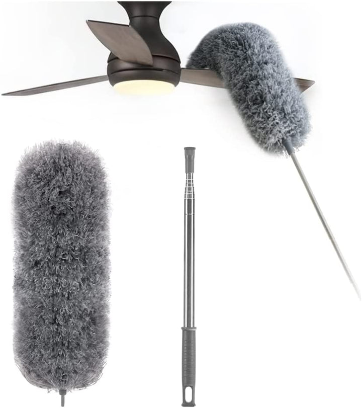 Telescopic Microfibre Dust Mop | Extra Long Reach | Flexible Head | Washable | DustReach