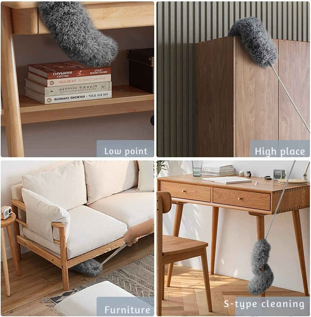 Telescopic Microfibre Dust Mop | Extra Long Reach | Flexible Head | Washable | DustReach