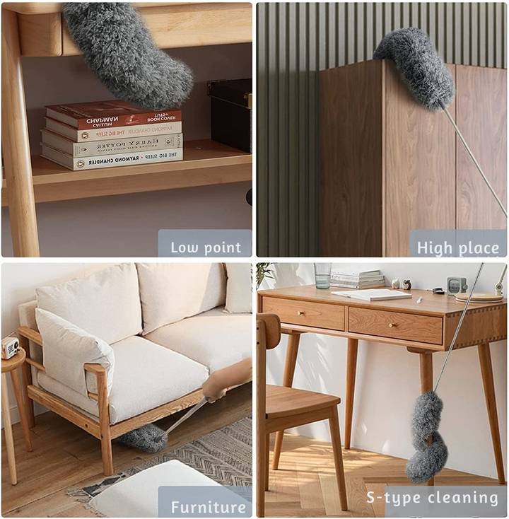 Telescopic Microfibre Dust Mop | Extra Long Reach | Flexible Head | Washable | DustReach