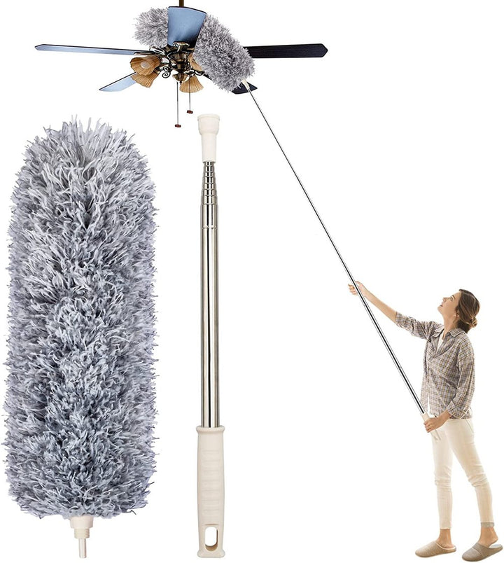 Extendable Microfibre Duster | Extra-Long Reach | Flexible Head | Washable