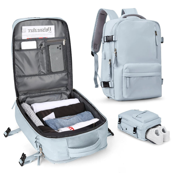 Multifunctional women's backpack 35 L with USB port