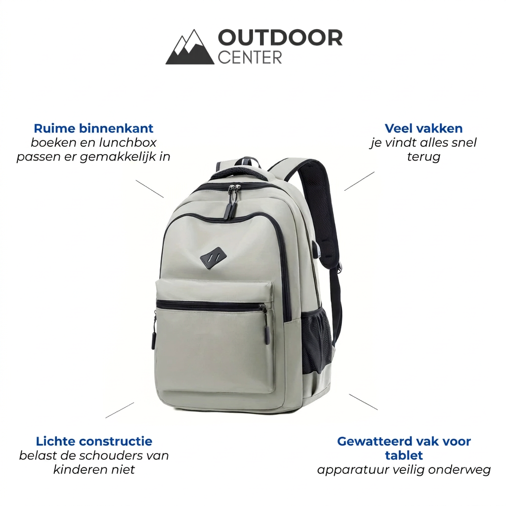 Urban School Backpack - Water-Resistant with Bottle Pocket