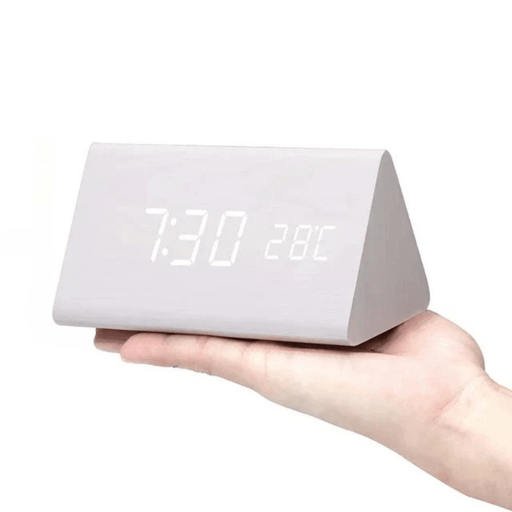 WoodSense Wooden LED Clock – Voice Control & Style for Every Room