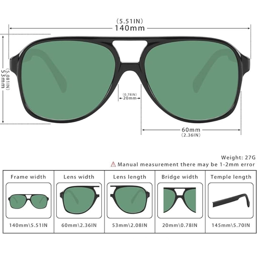 Retro Aviator Sonnenbrille - Indy, Sommer-Edition 2025
