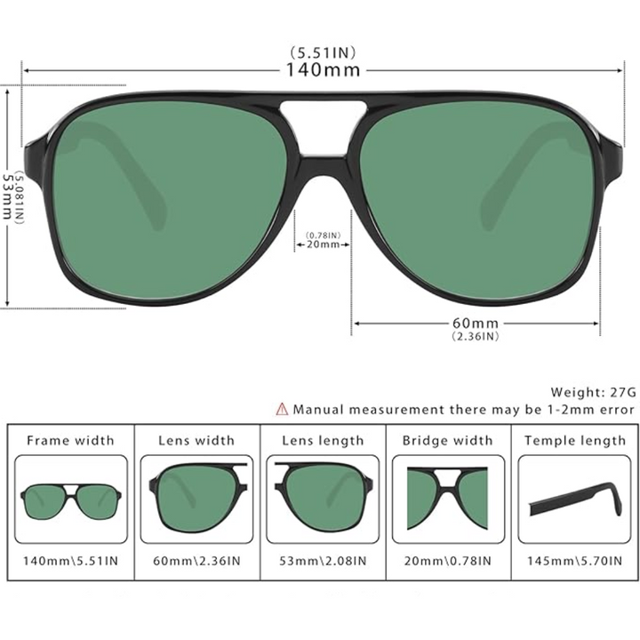 Retro Aviator Sonnenbrille - Indy, Sommer-Edition 2025