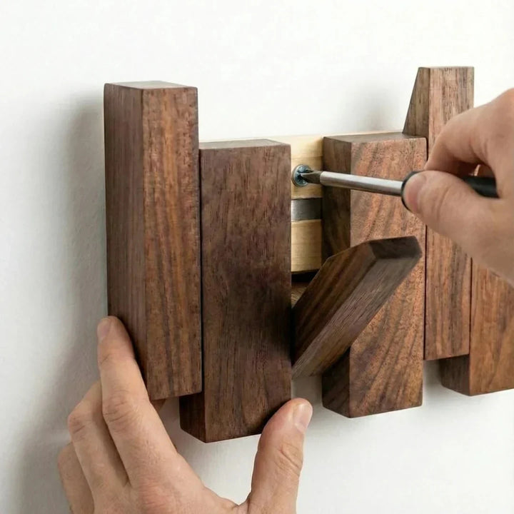 Piano Solid Wood Coat Rack | Elegant Wall Hooks